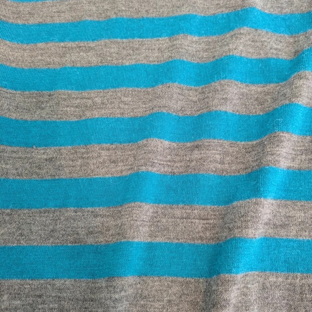 Striped Gray and Blue Women's Sweater